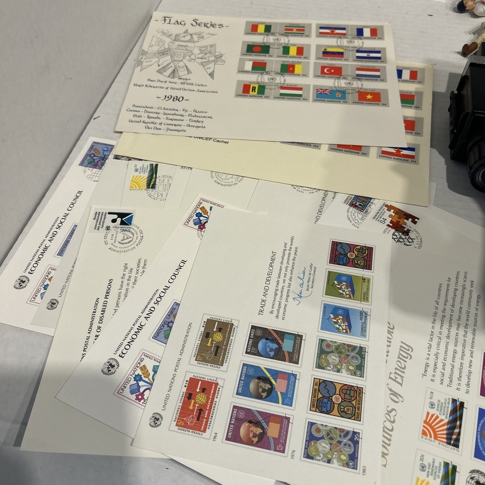 United Nations Stamp Lot 1980s Flags & Others Postal Commission